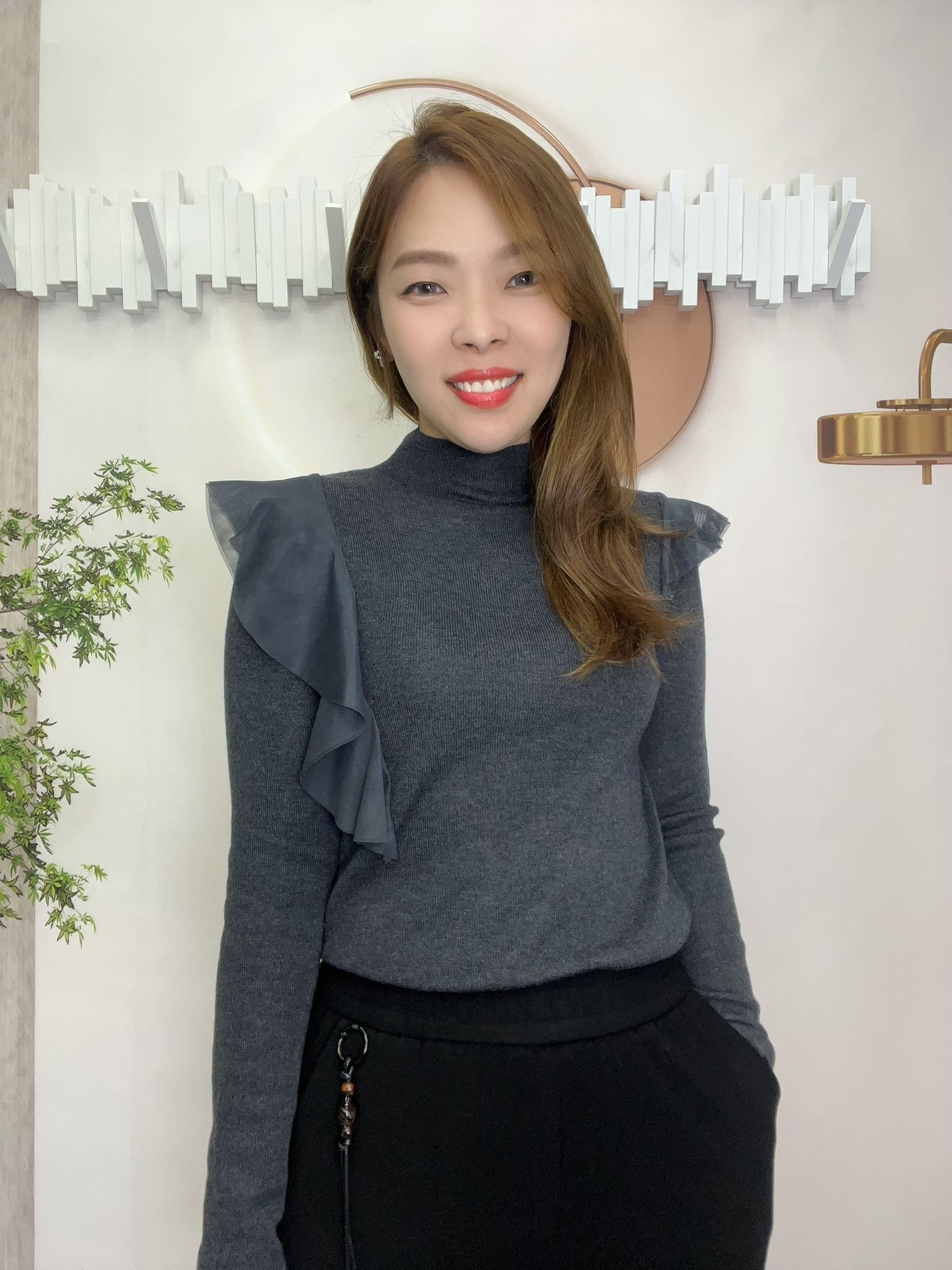 韓國高質針織Ruffle top~119S