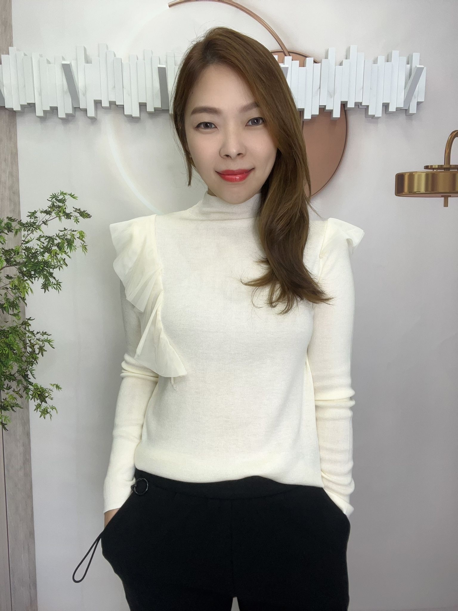 韓國高質針織Ruffle top~119S