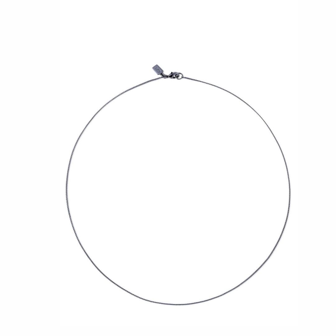 1CZ1024-172 CRYSTAL HAZE Box chain 40 cm - Black Hardware (A-EU-E)