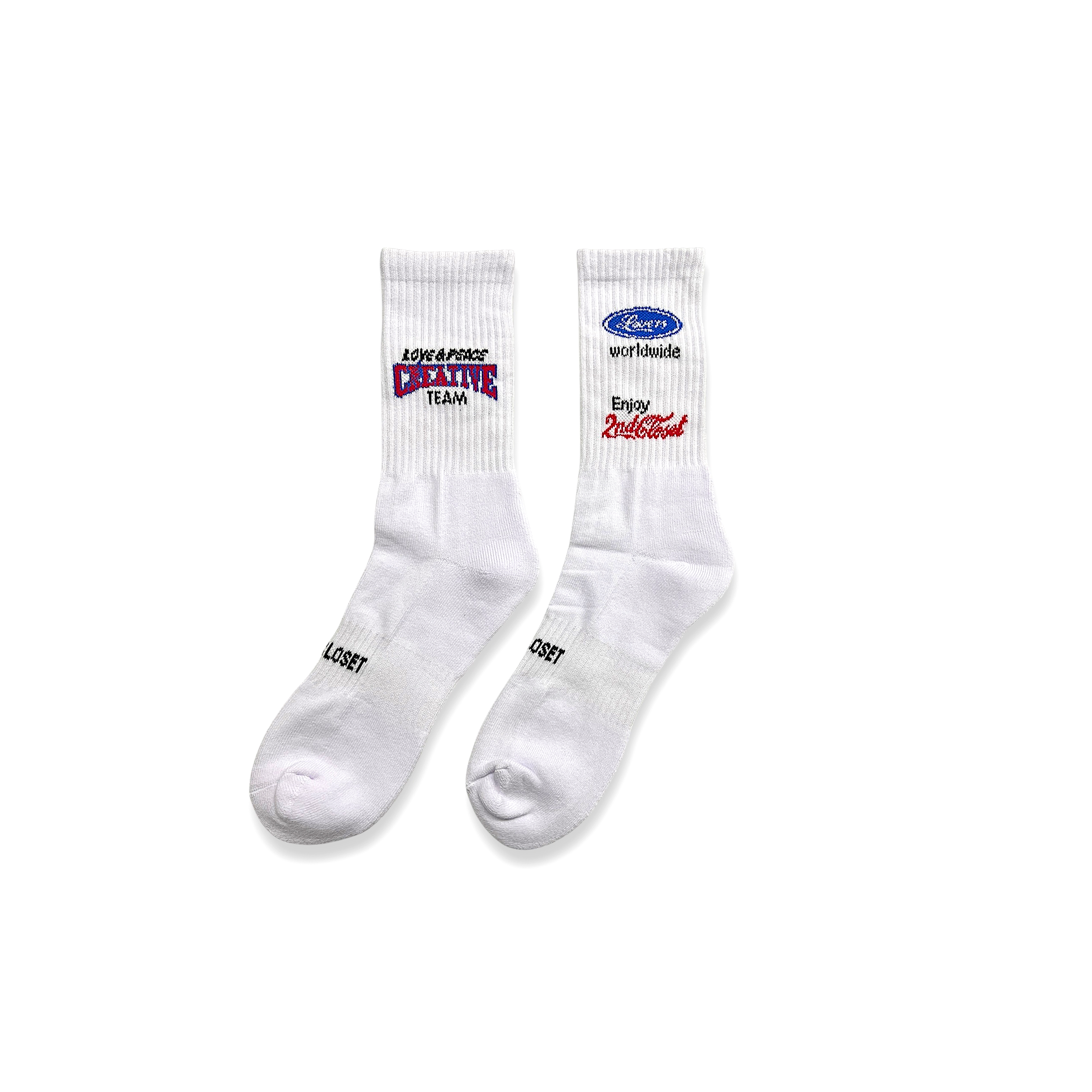 2nd Closet Lover Logos Socks - White | SO03
