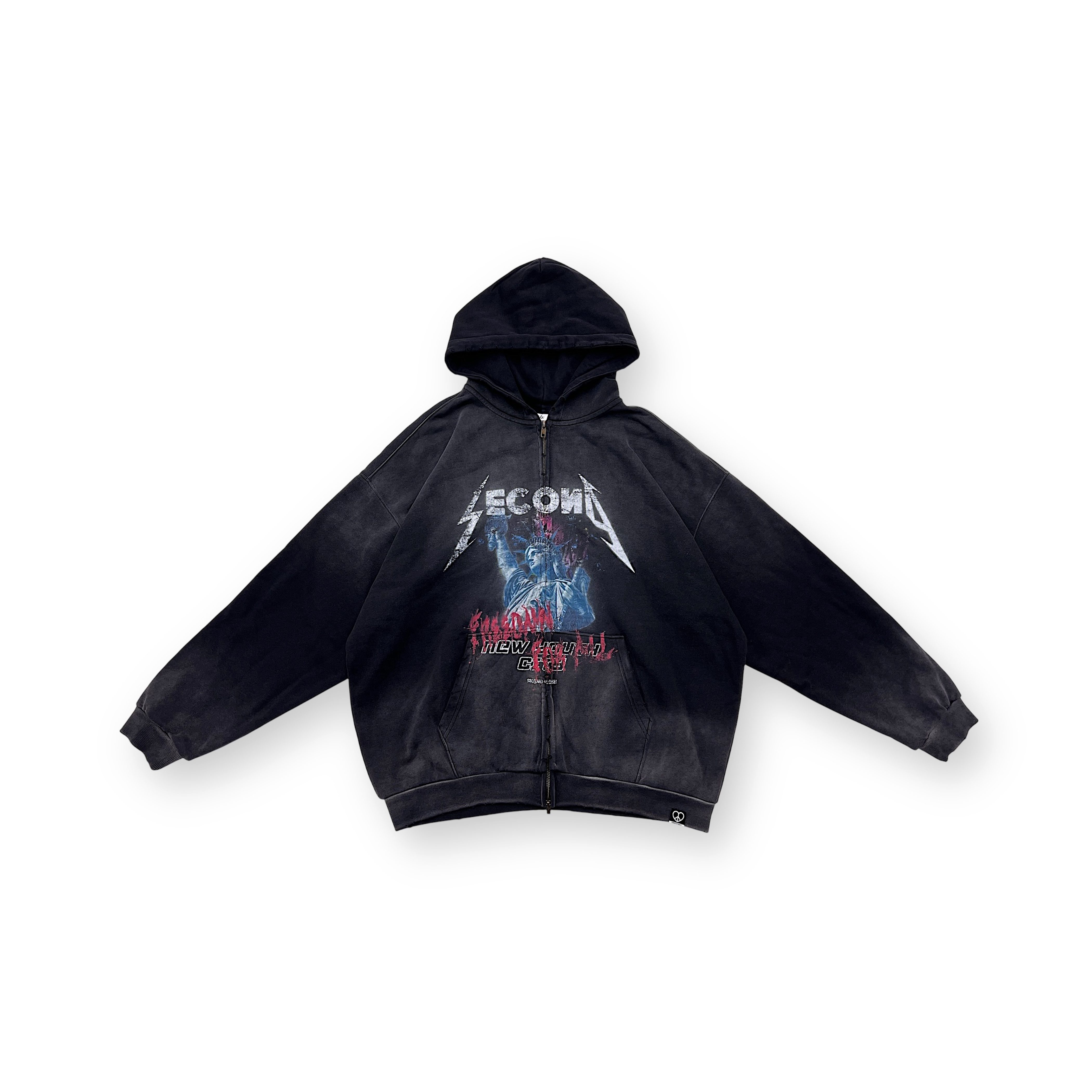 2nd Closet Freedamn Me Washed Zip Up Hoodie | SW05