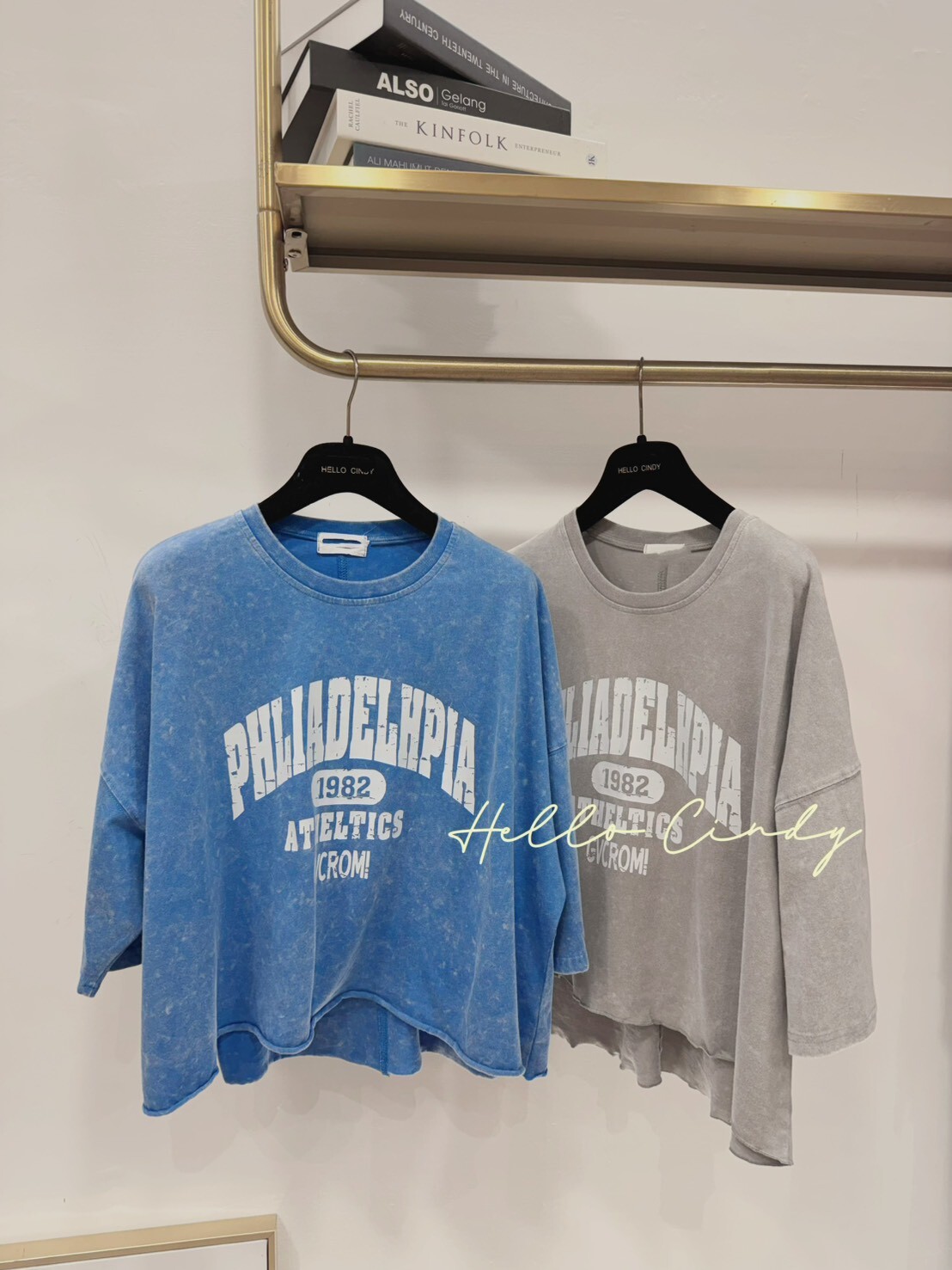 B10133 韓國美式英文字蠟染水洗棉T