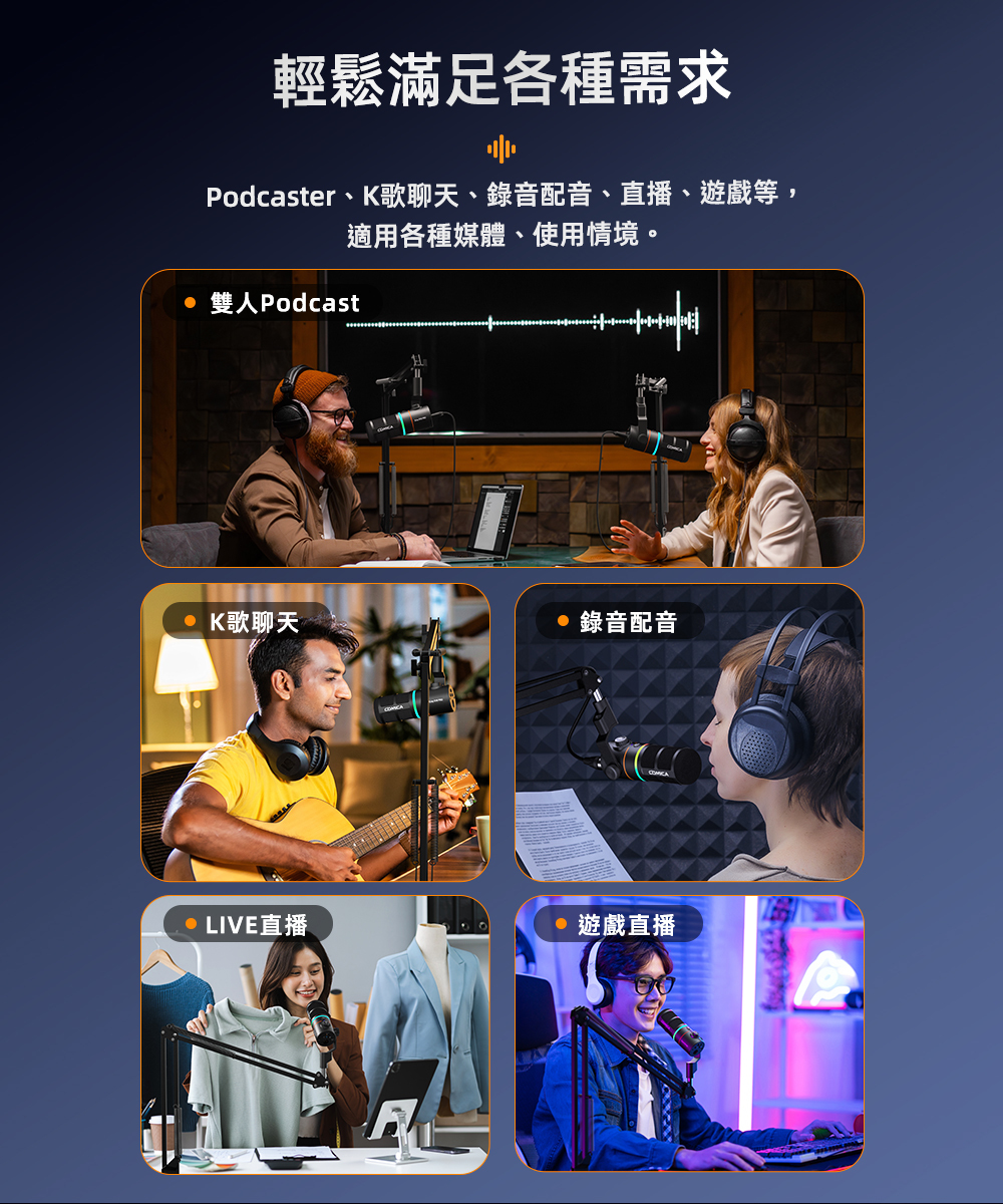 COMICA EJoy D10 Pro(D) Combo USB/XLR動圈式無線麥克風(一對二組合)