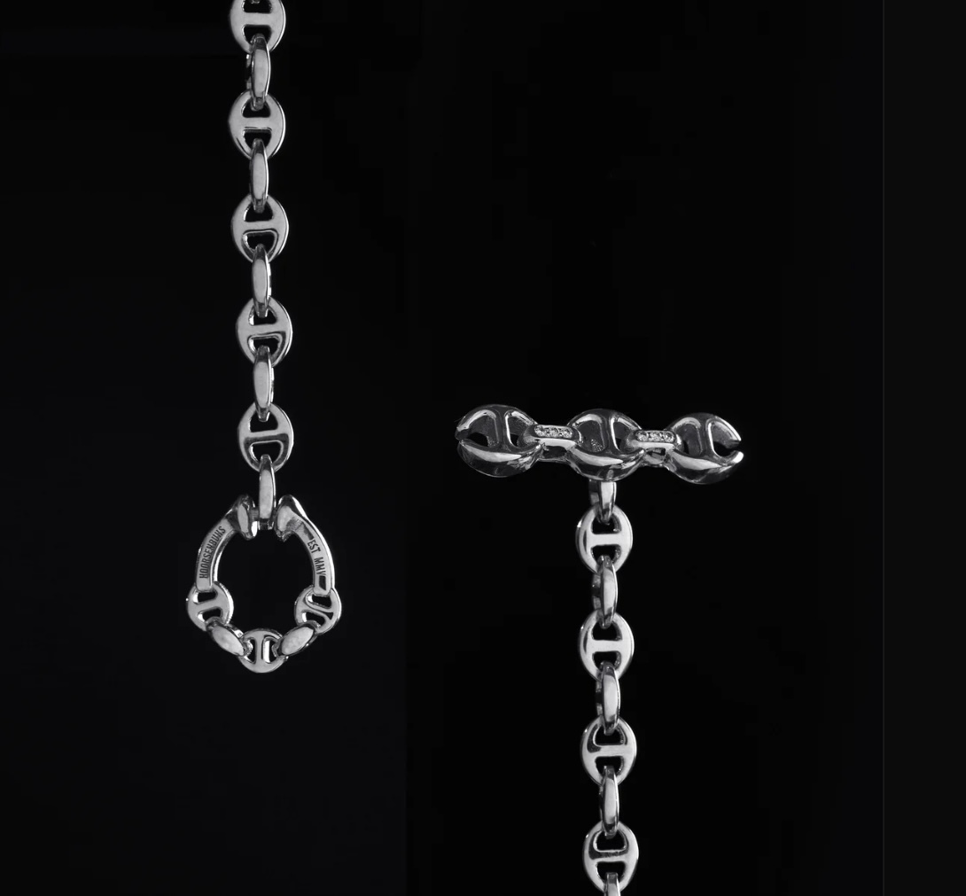 HSB HB057 3MM MICRO OPEN-LINK BRACELET W/WHITE DIAMOND TOGGLE