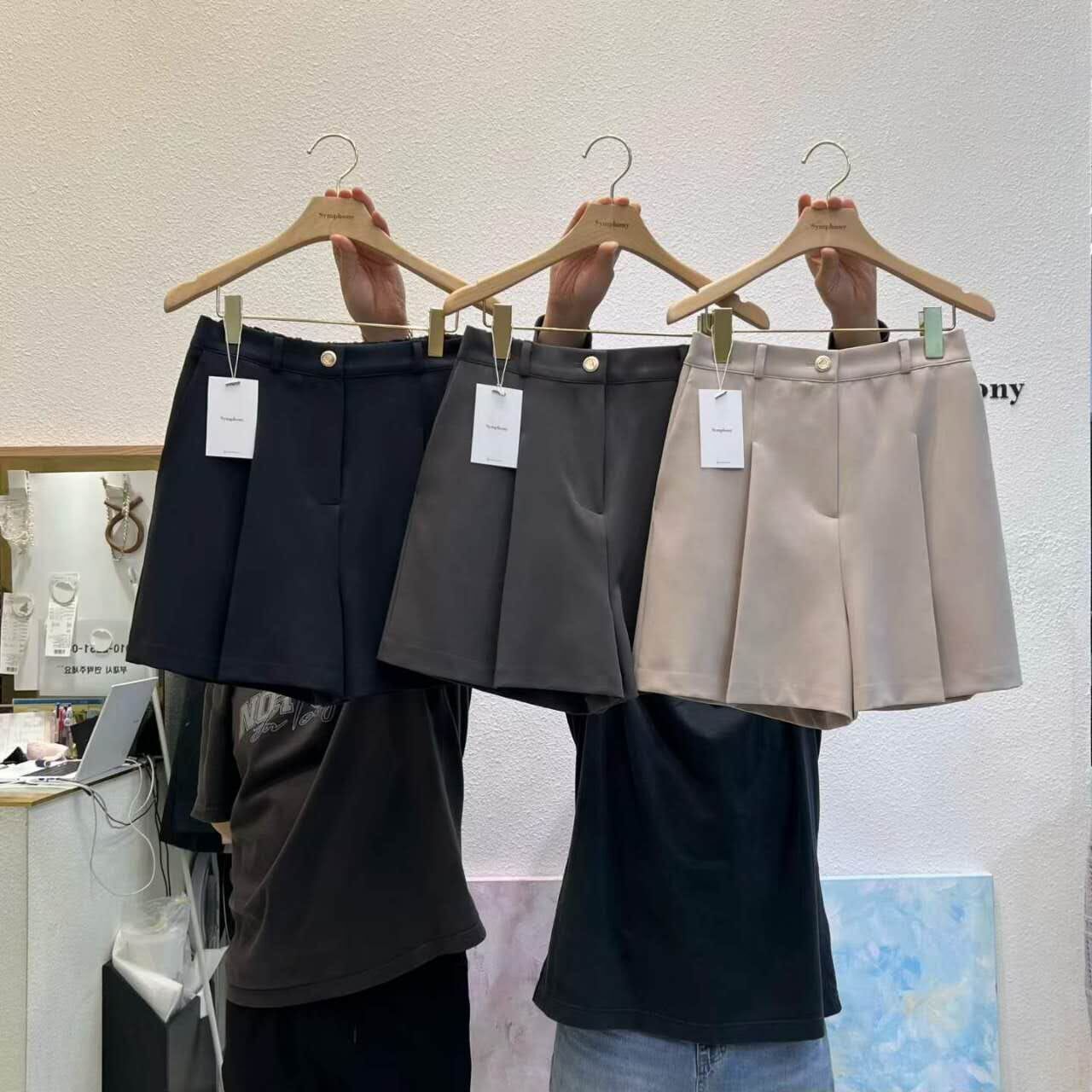 SY5145 金扣打摺短西褲