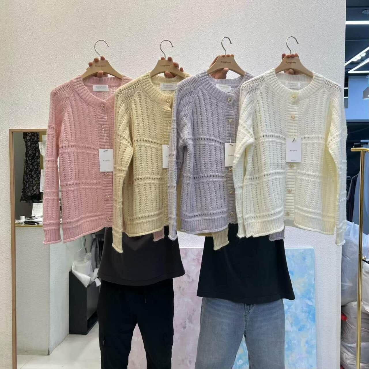 SY5146 海馬毛洞洞針織外套