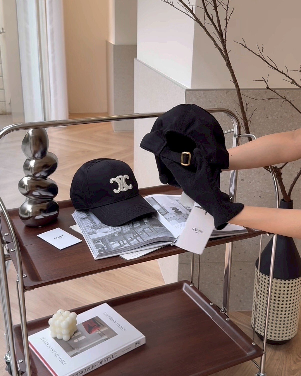 CELINE｜凱旋門棒球帽 黑色