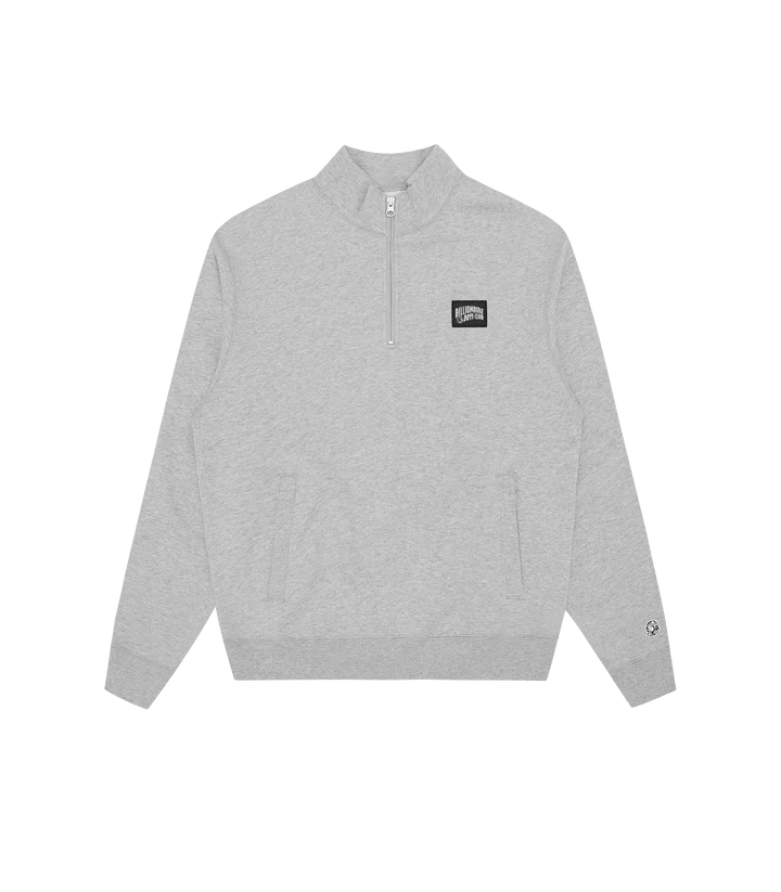 WOVEN PATCH QUARTER ZIP CREWNECK