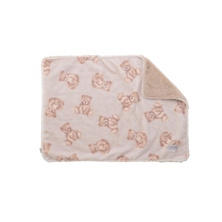 TASSU HAPPY BEAR 保暖毛墊 米色