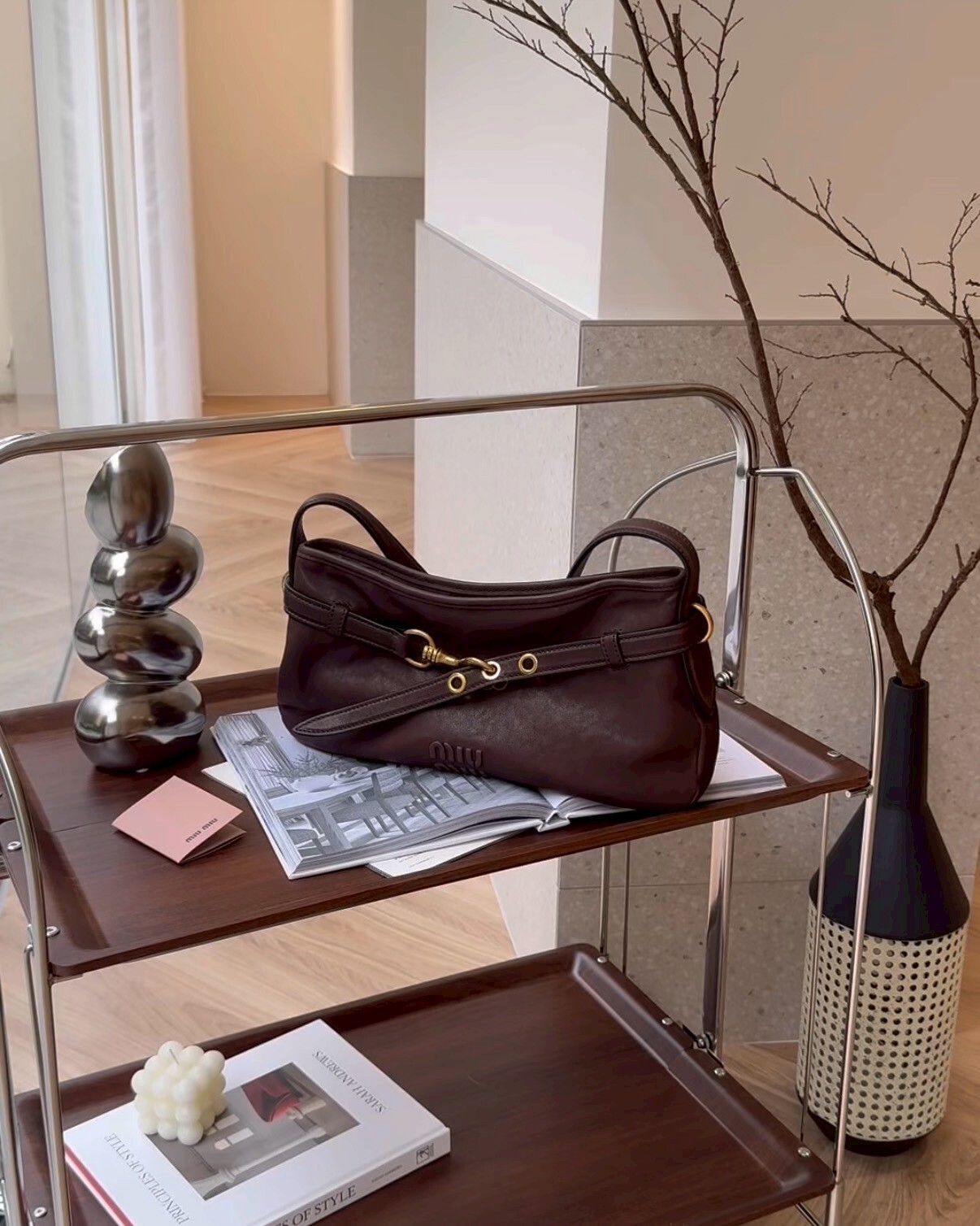 MIUMIU｜AVENTURE 納帕軟皮手袋(標準尺寸) 石南木色