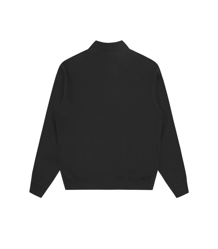 WOVEN PATCH QUARTER ZIP CREWNECK