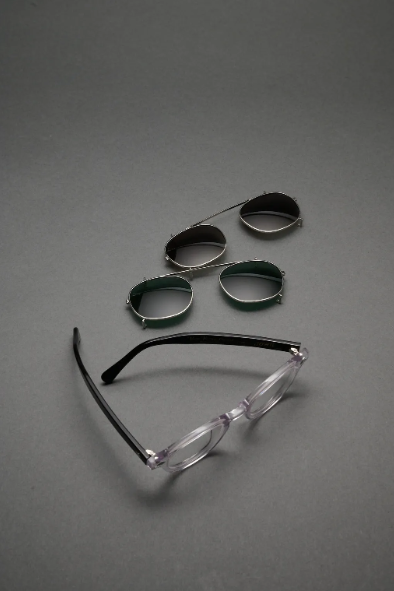 Vatic John 兩用波士頓鏡框 外掛式墨鏡 板材鏡框 - 水晶黑 附漸層藍外掛式鏡片