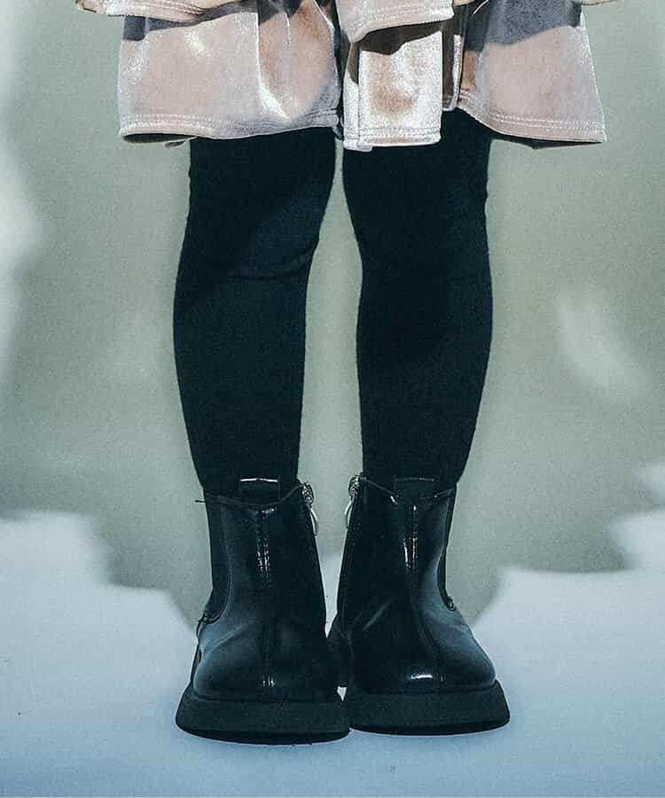 日本 F.O.KIDS 保暖 羅紋針織防滑褲襪 (灰色，黑色) L455045