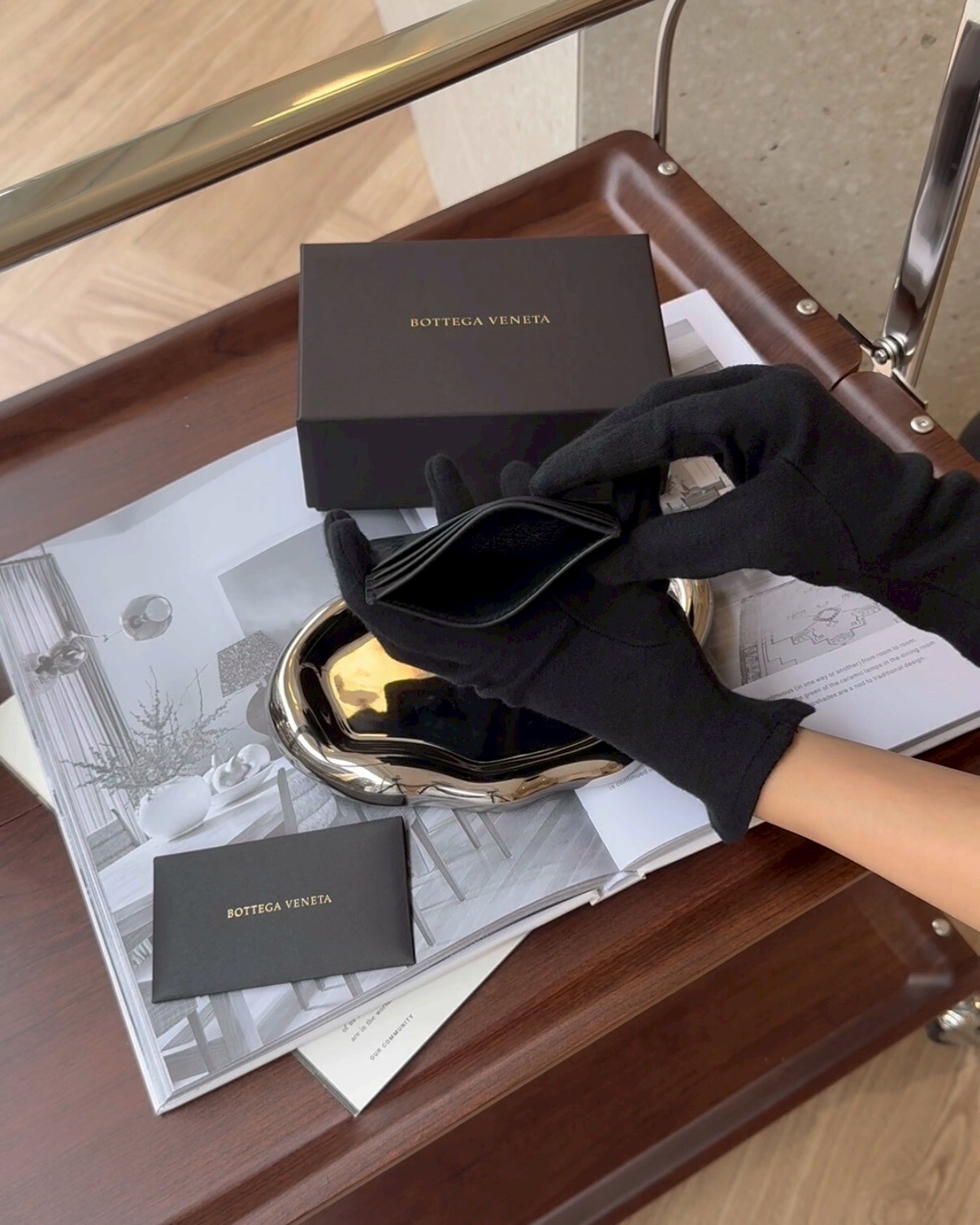 BV｜小編織雙面卡夾 黑色