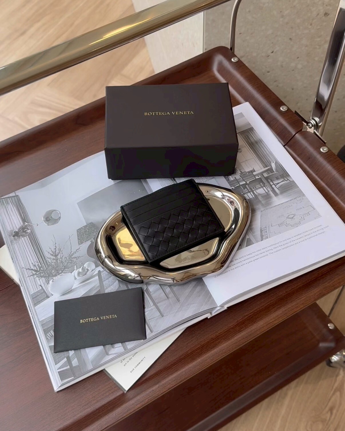 BV｜小編織雙面卡夾 黑色