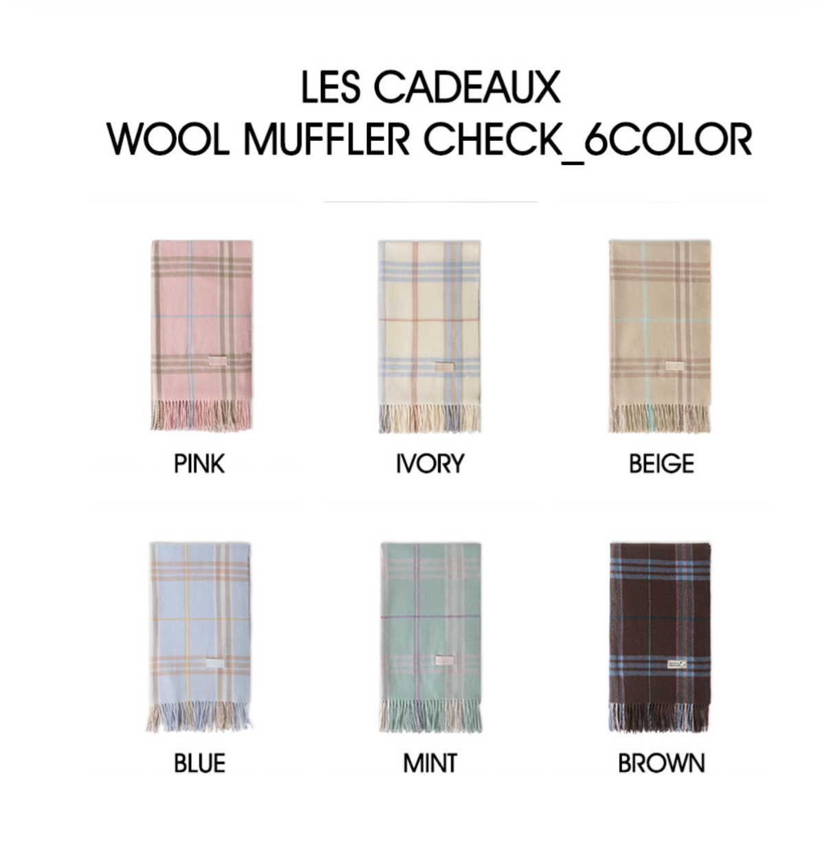 mardi mercredi - wool muffler check (6 colors)