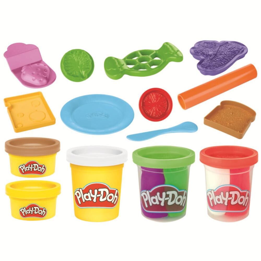 《 HASBRO 孩之寶》  培樂多 廚房美食遊戲組 (混裝) 三明治套組