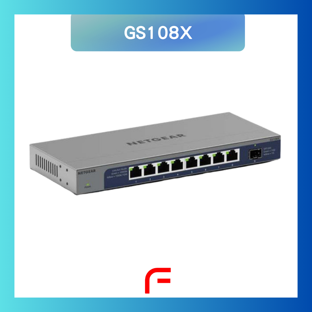 NETGEAR (GS108X) 8埠GbE + 1埠10G光纖 非網管交換機 (8x1G | 1xSFP+)