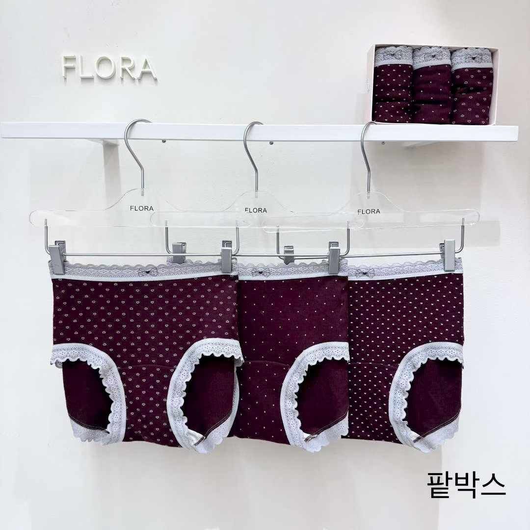 FL5147 酒紅色系點點內褲3條套裝