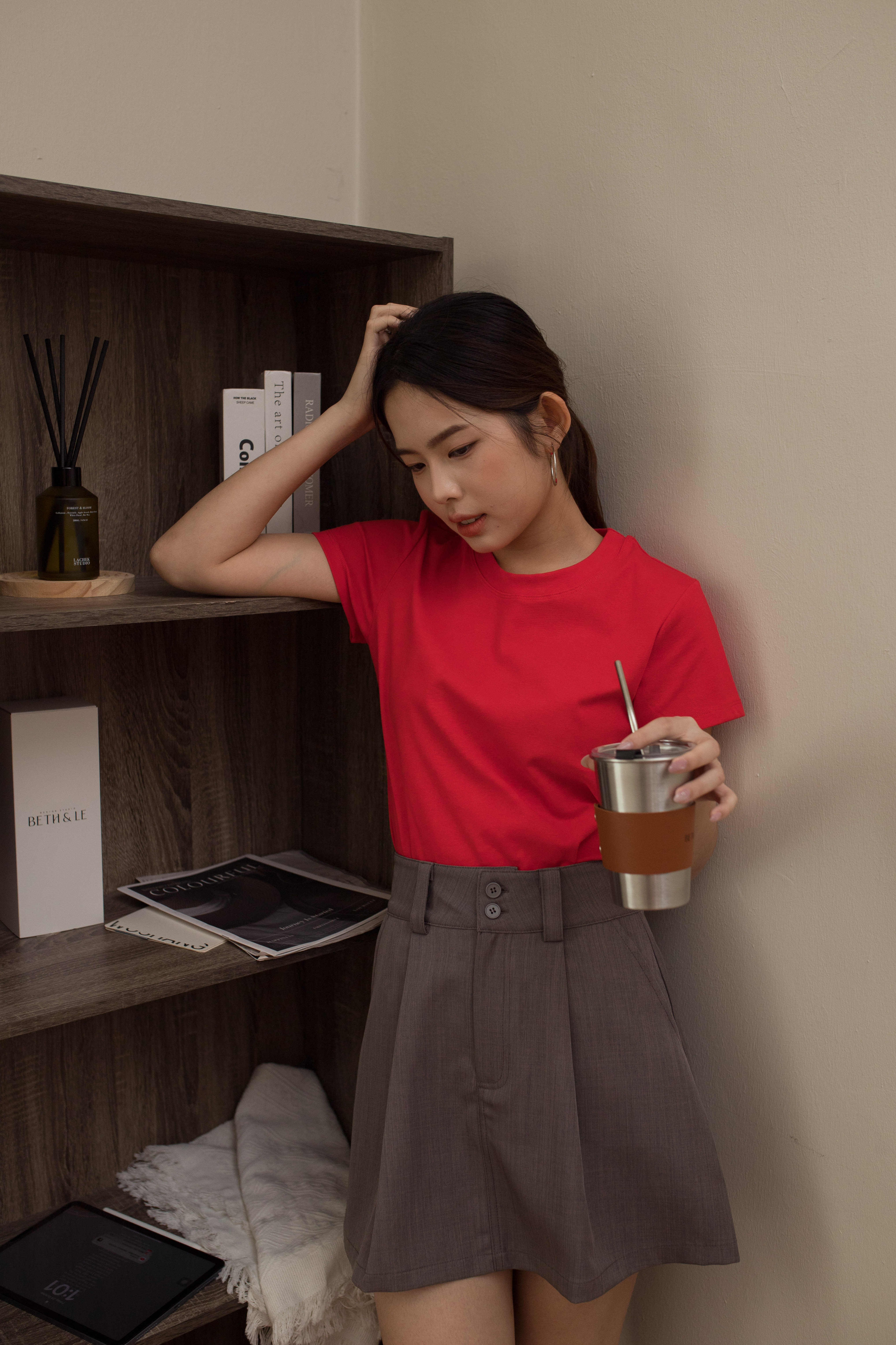 Hevena Clean Cut Tee Red - 2546TSRED