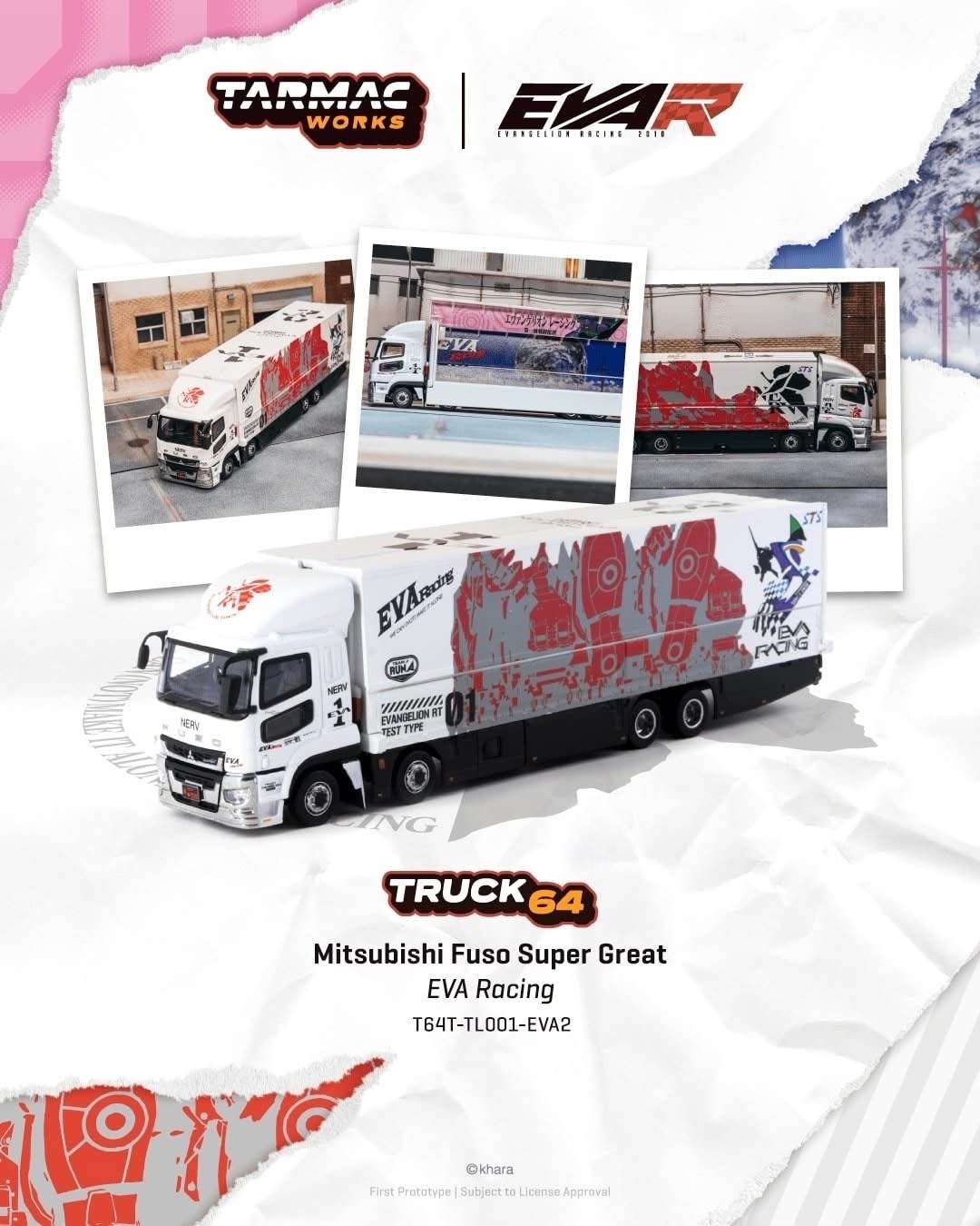 預訂 Pre Order - Tarmac Works Mitsubishi Fuso Super Great Eva Racing