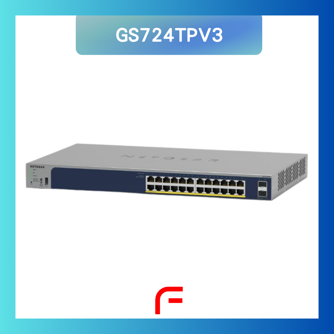 NETGEAR (GS724TPv3) 24埠 千兆智能網管PoE+ 交換機 | 24x1G PoE+ (190W) | 2xSFP | 雲端管理 | [贈送 1年 Insight 訂閱]