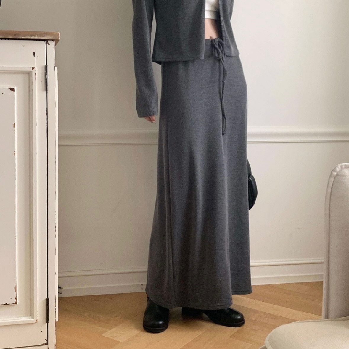 【優惠價預訂】韓國羅紋針織長裙（3色）