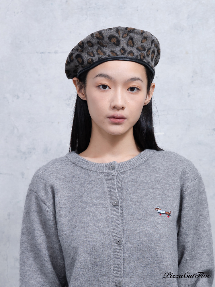 [兩件999]復古豹紋貝蕾帽 PizzaCutFive PCF253630023