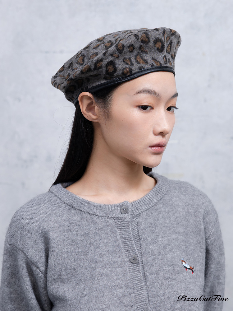 [兩件999]復古豹紋貝蕾帽 PizzaCutFive PCF253630023