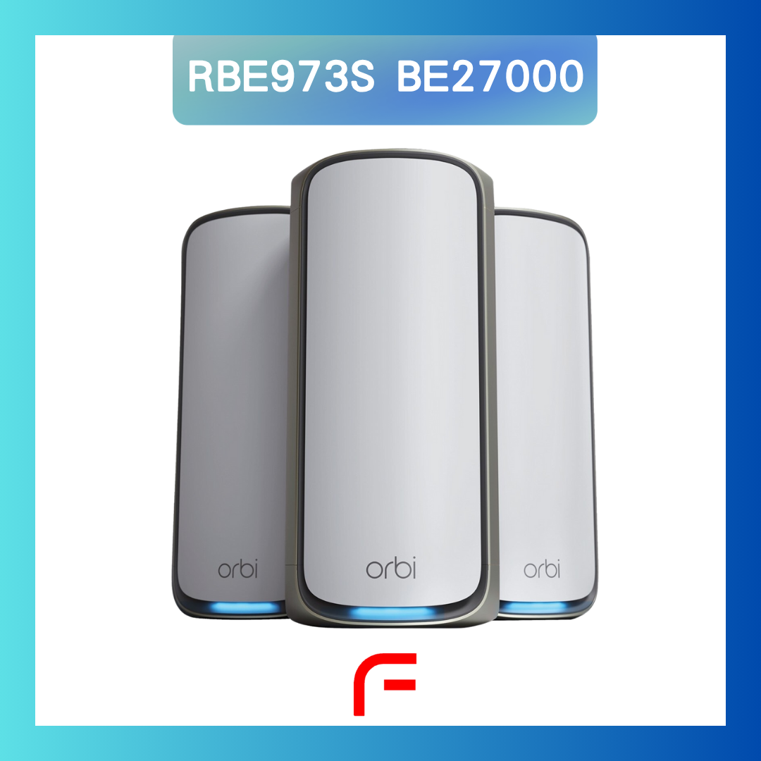 Netgear Orbi (RBE973S) 四頻 BE27000 WiFi 7 Mesh 無線系統 (3件裝, 1主機+2分機) 送 1 年 NETGEAR Armor