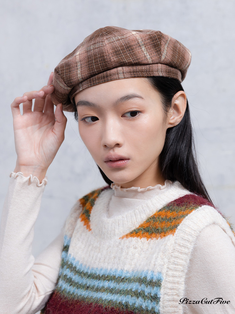 [兩件999]格紋貝蕾帽 PizzaCutFive PCF253630024