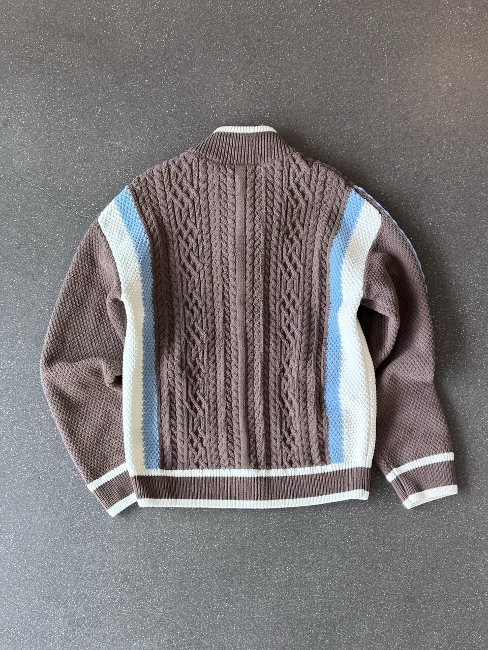 ADIDAS ORIGINALS CARDIGAN 復古針織衫 針織外套 拉鍊 摩卡棕藍 大地色 咖啡色 撞色 男女 KS5963 / 預購