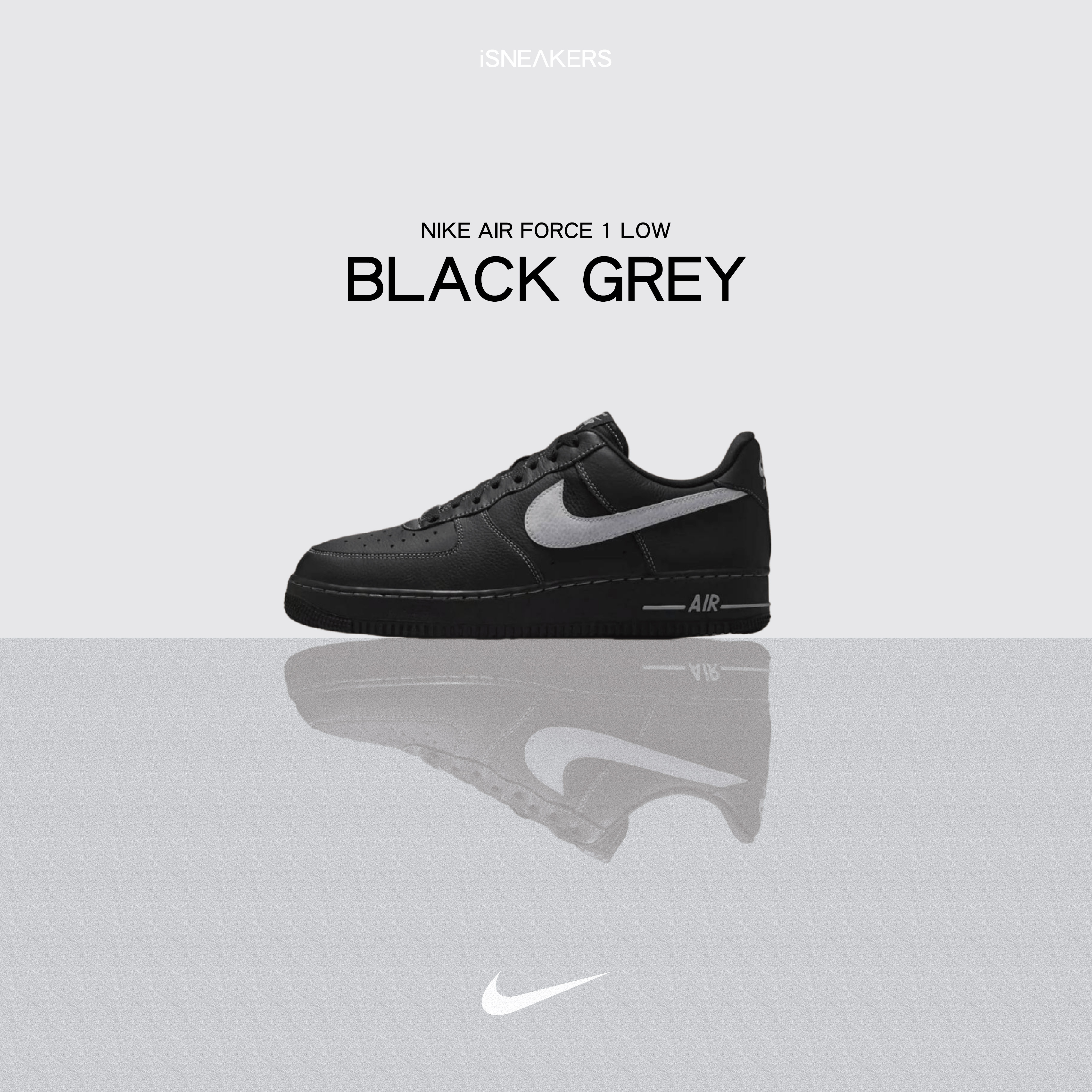 iSNEAKERS｜Nike Air Force 1 Low "Black Grey" 黑魂 HQ2037-006