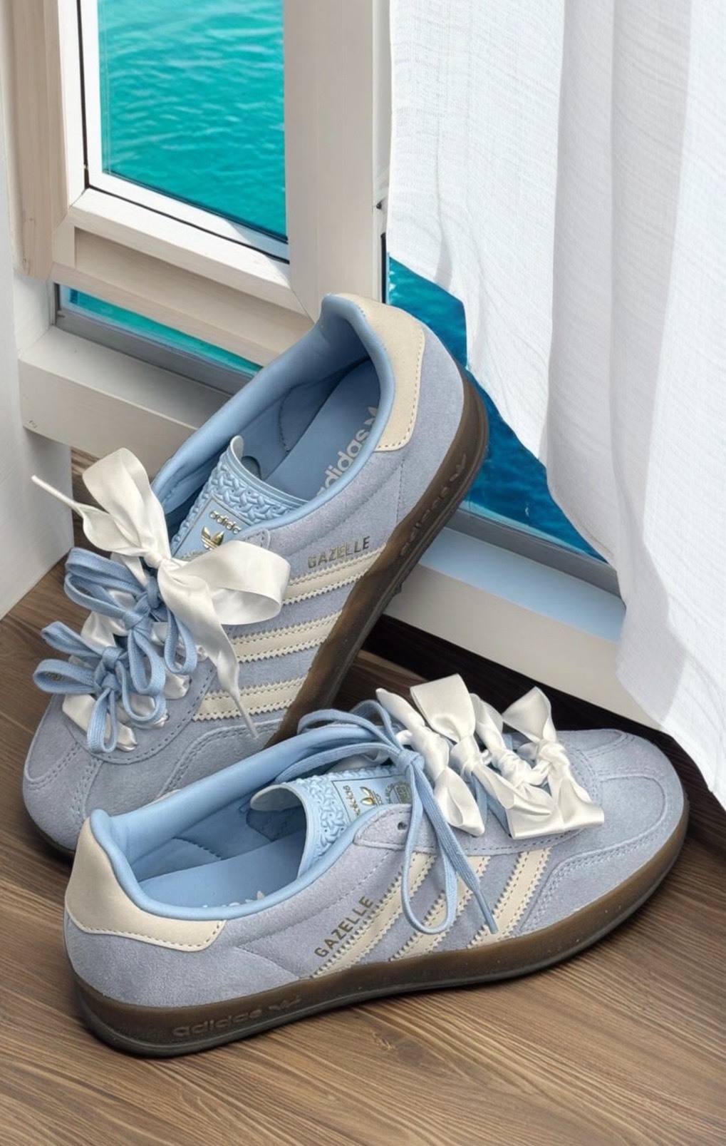 ADIDAS GAZELLE INDOOR W 淡藍 雲朵 女鞋