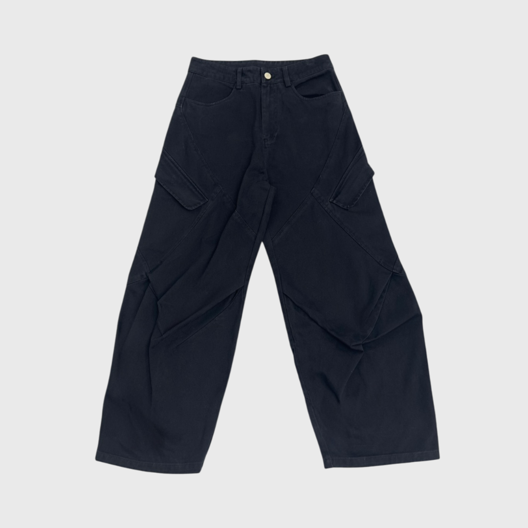 工裝立體拼接褲