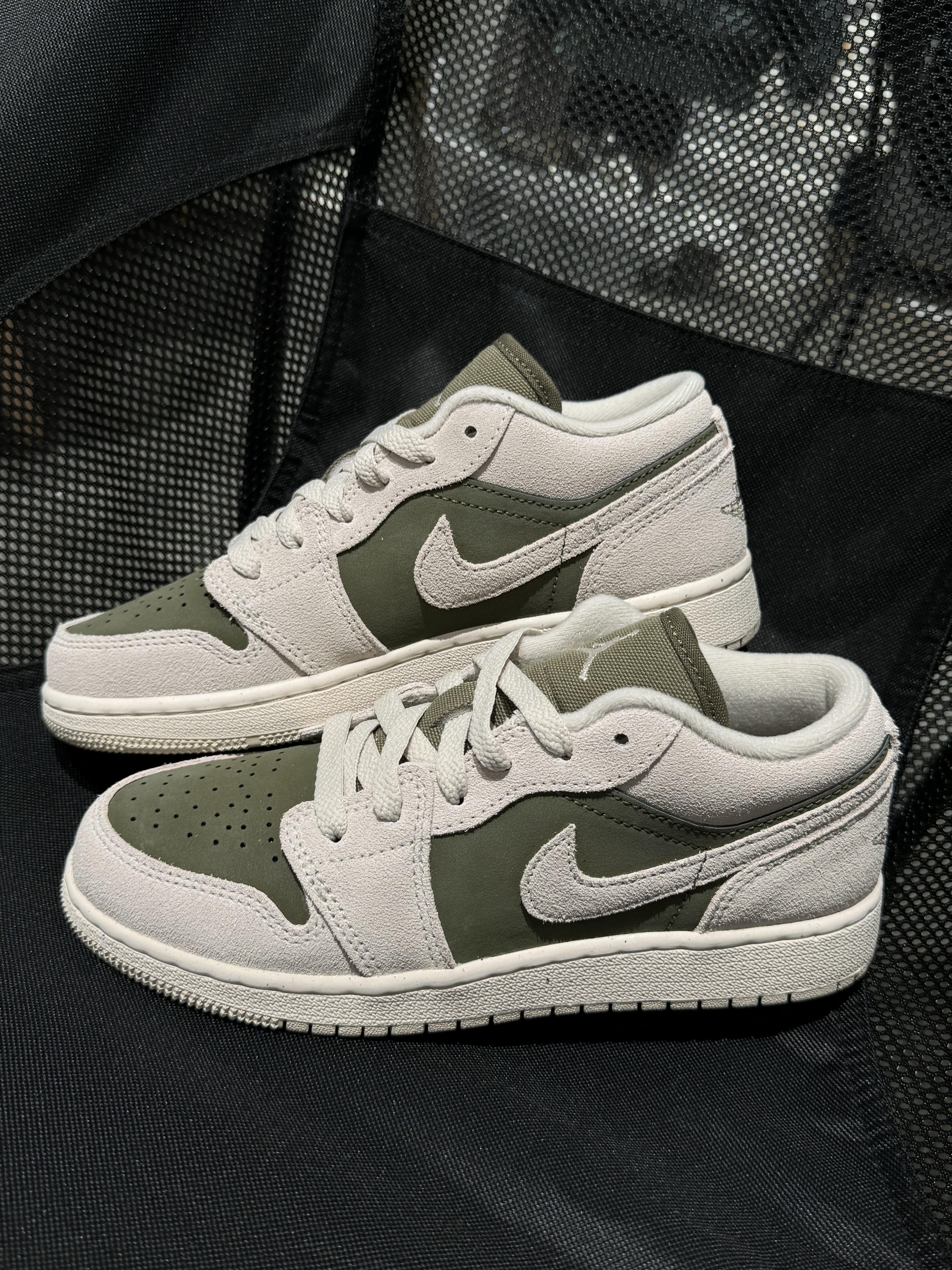 NIKE AIR JORDAN 1 LOW GS "Medium Olive"反轉 米綠 橄欖綠 大童鞋 HV4396-201
