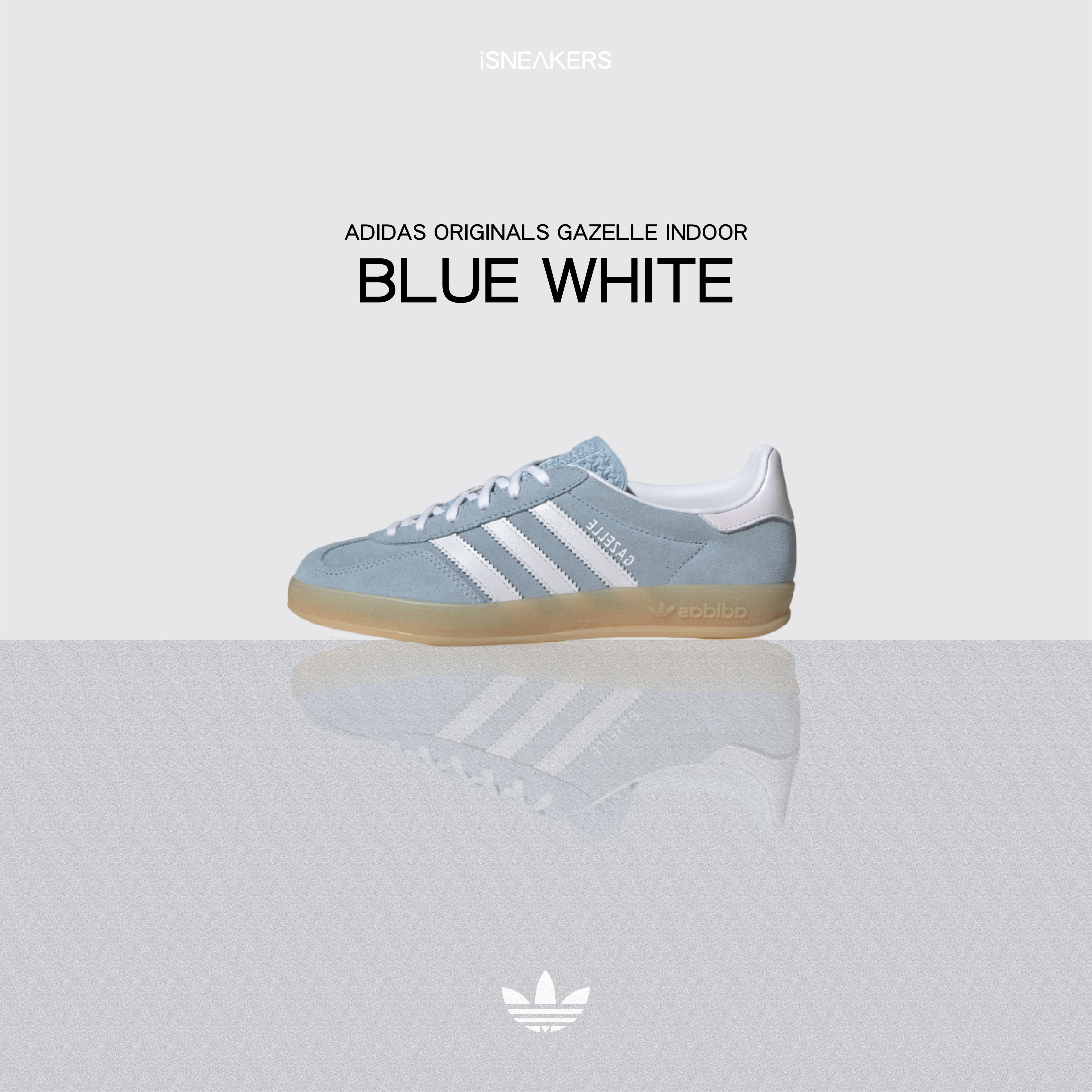 iSNEAKERS｜Adidas Originals Gazelle Indoor "Blue White" 寶寶藍 JQ7009