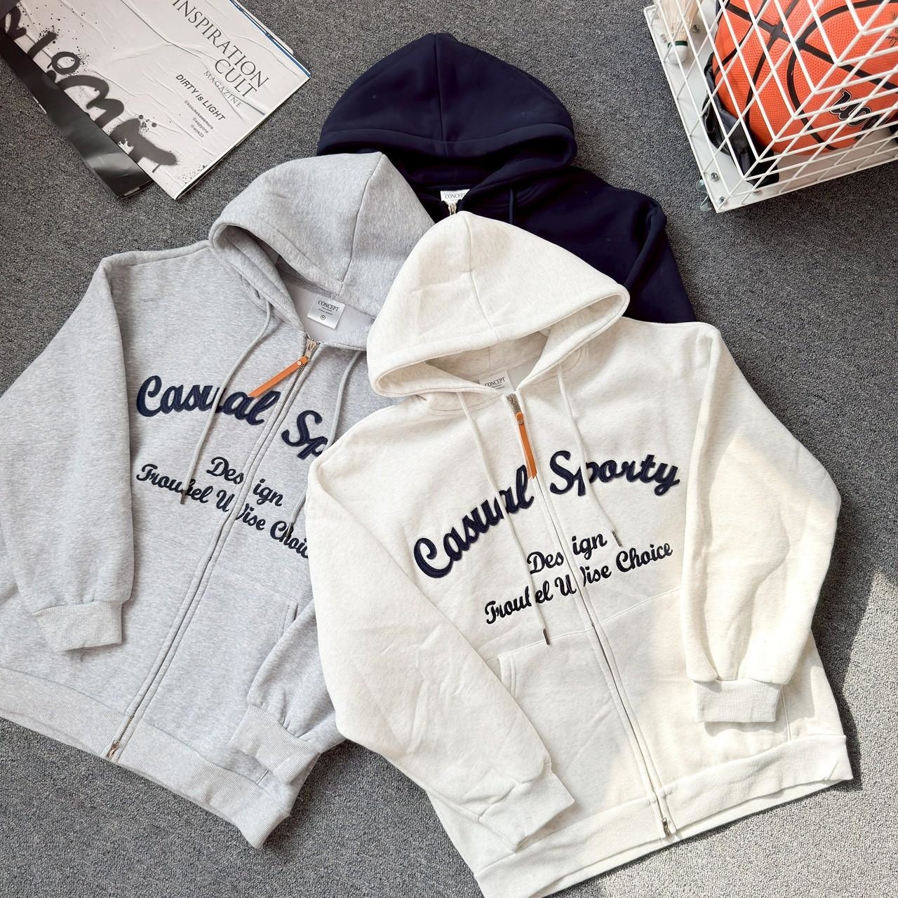 Casual Sparty 雙鍊貼布連帽外套 80992