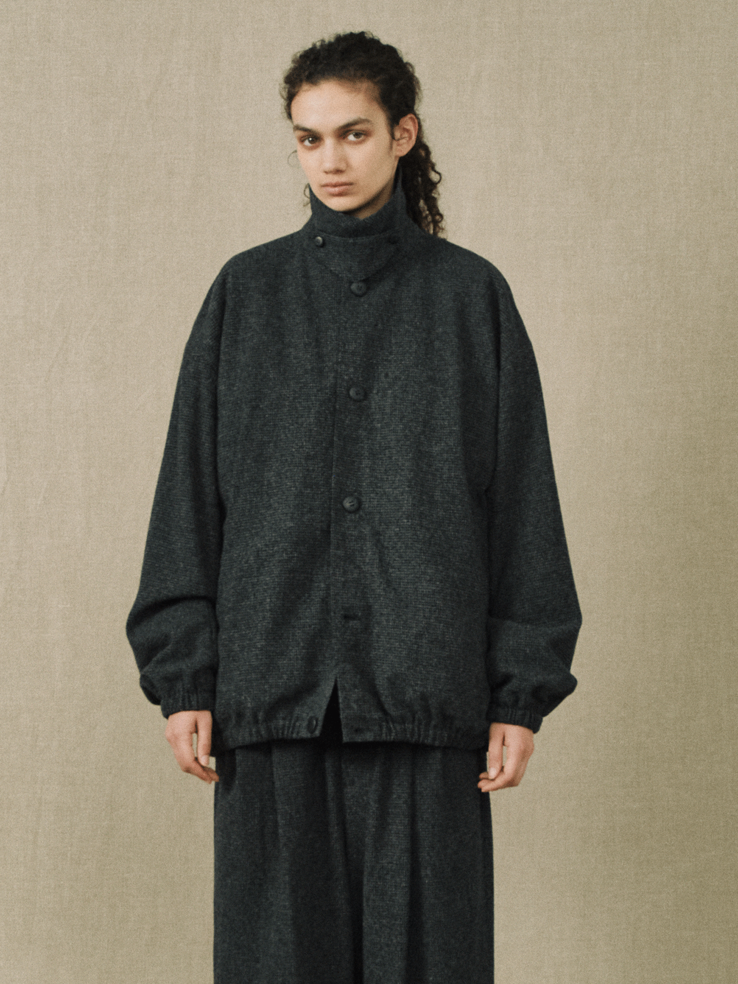 YOKO SAKAMOTO Oversized Blouson Houndstooth
