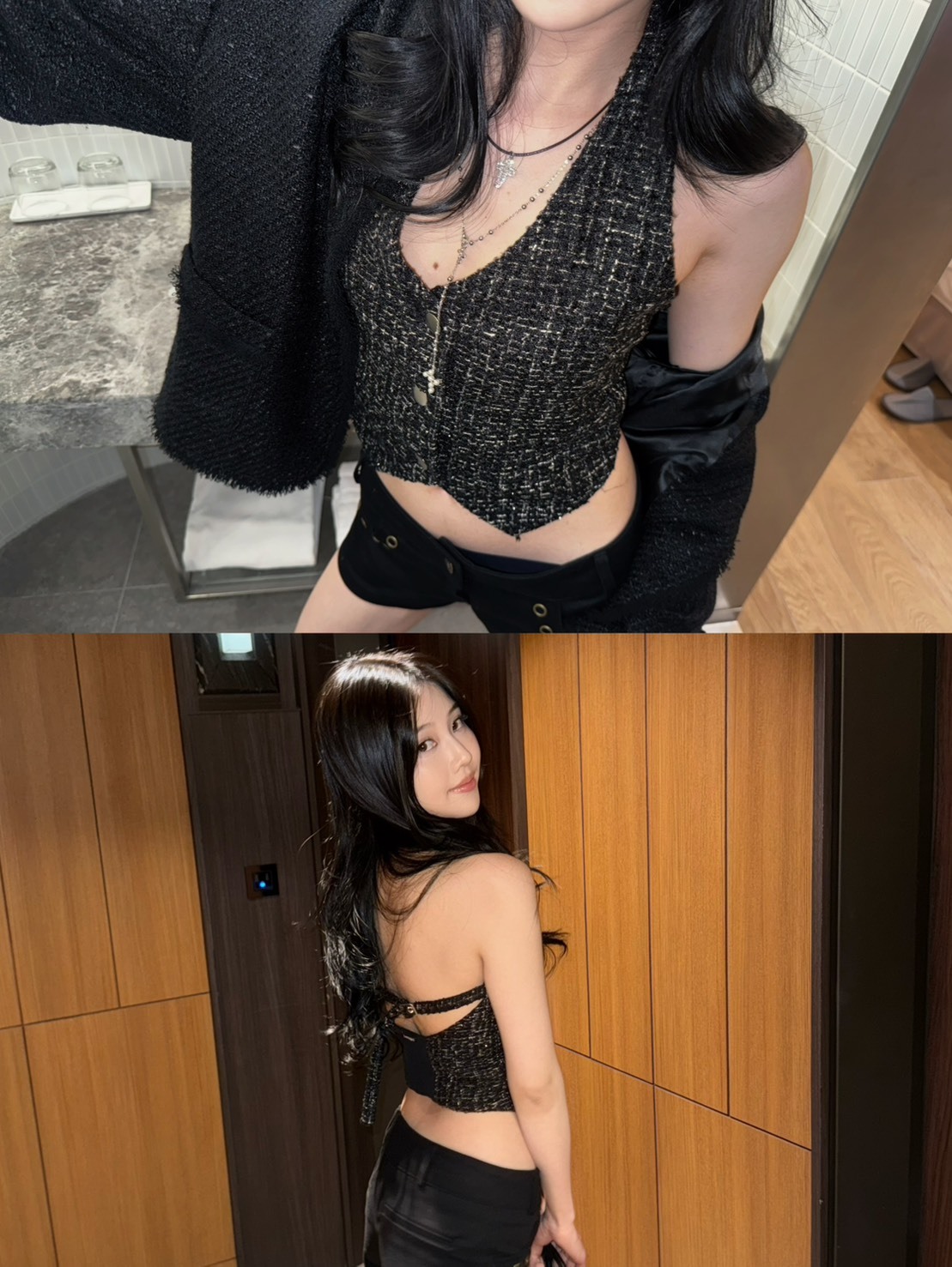 現貨! 9.amez project rosemood twill vest 小香斜紋背心 (black)
