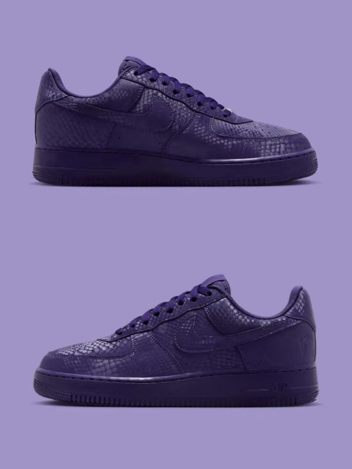 KOBE BRYANT X NIKE AIR FORCE 1 LOW COURT PURPLE 紫色 科比 蛇紋 氣墊 休閒鞋 IB0018-500