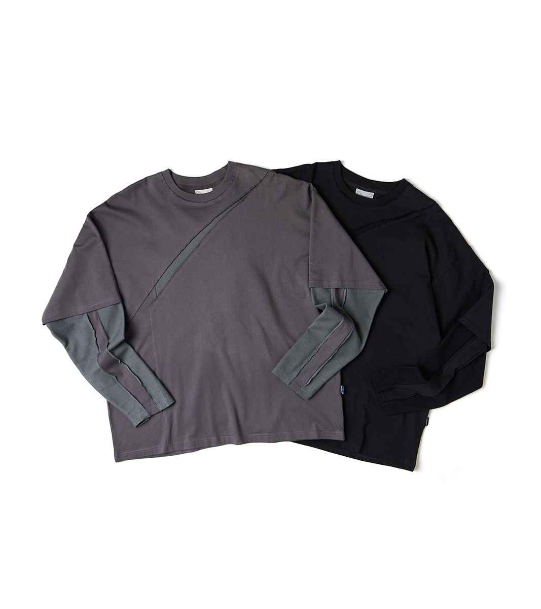 nozzle quiz®｜Misty L/S Tee (Black/Iron)
