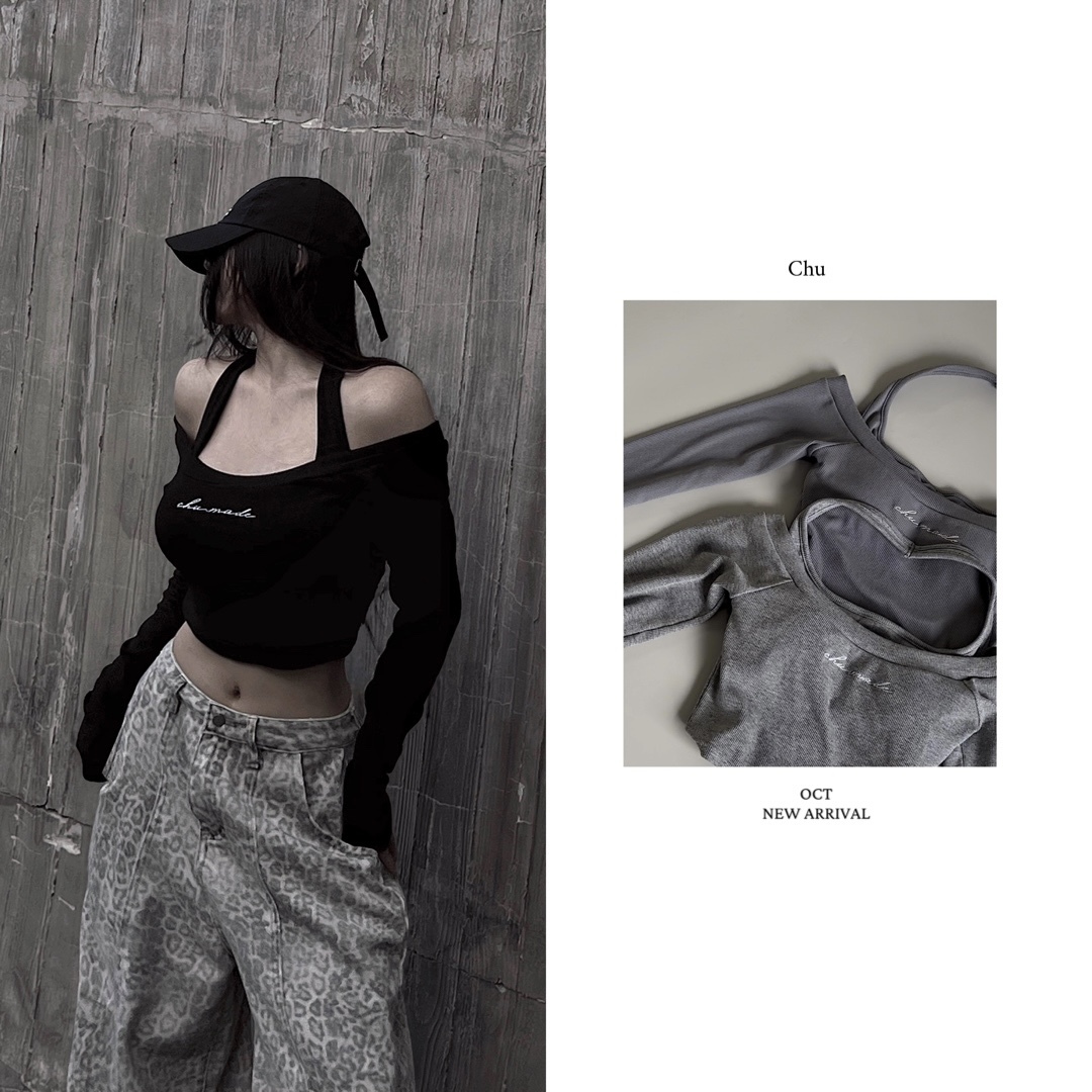 【 𝐂𝐇𝐔-𝐌𝐀𝐃𝐄 】10.30 私藏 ‘顯瘦公式’ 假兩件式一字領Bra T