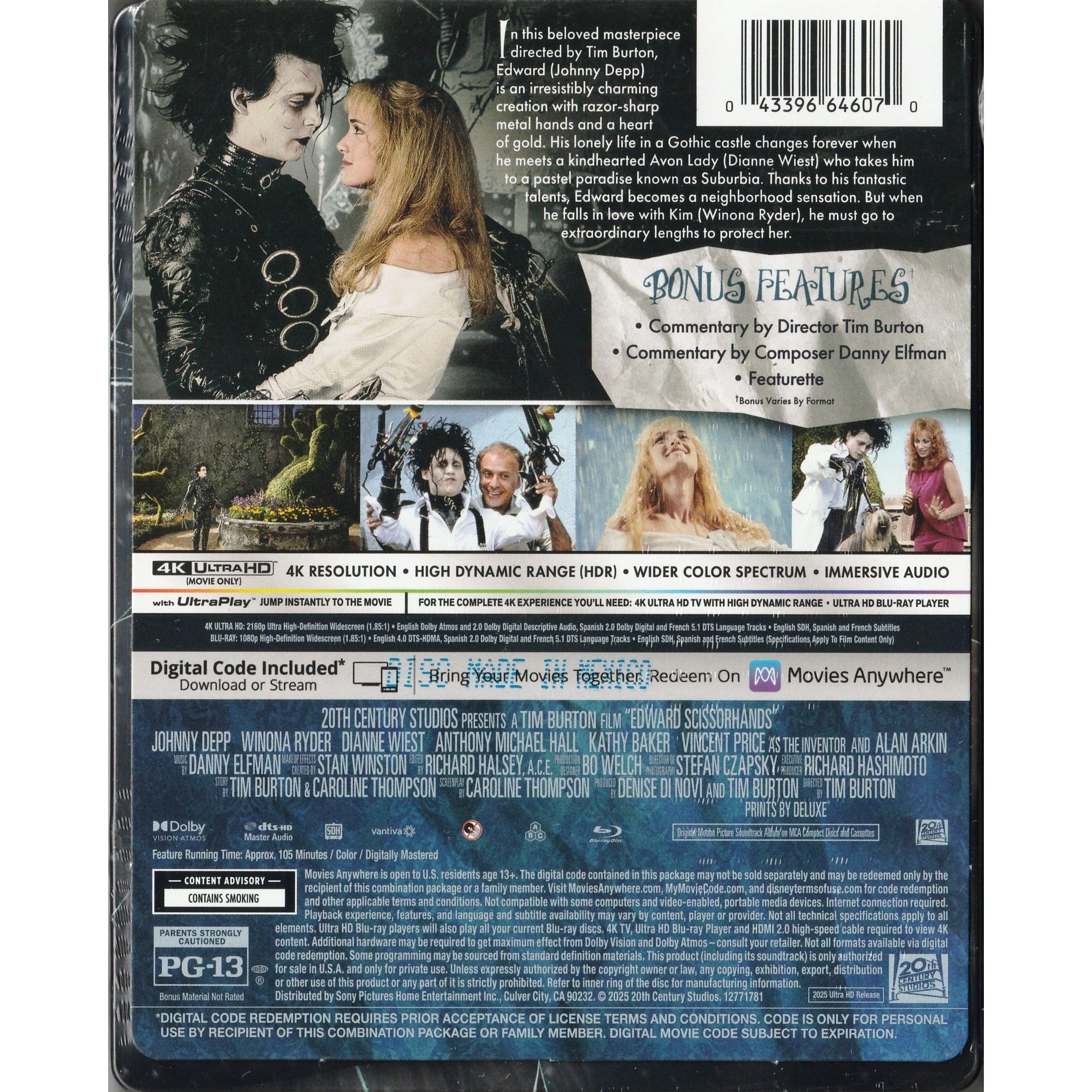 Edward Scissorhands (1990) (Steelbook) (4K Ultra HD + Blu-ray) (US Version) [No Chinese subtitles]