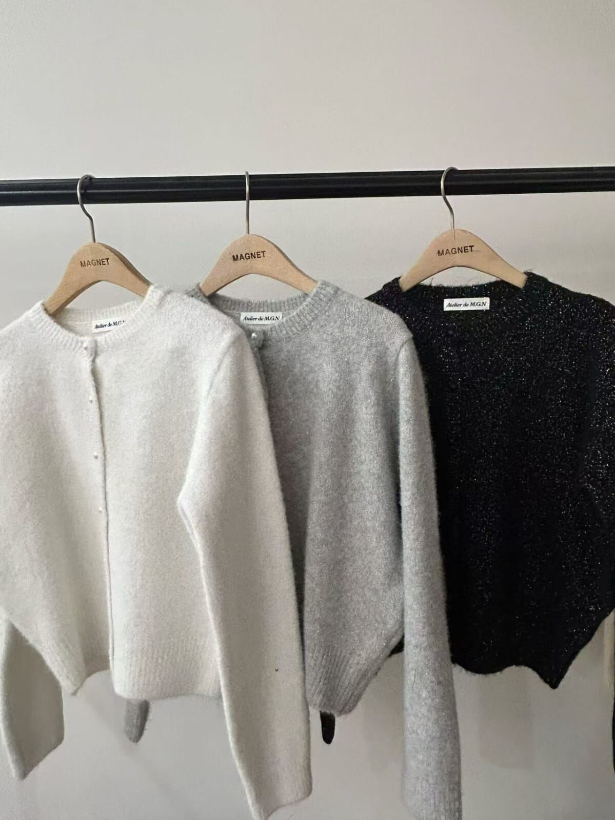 MN5101 微閃珍珠扣針織短外套