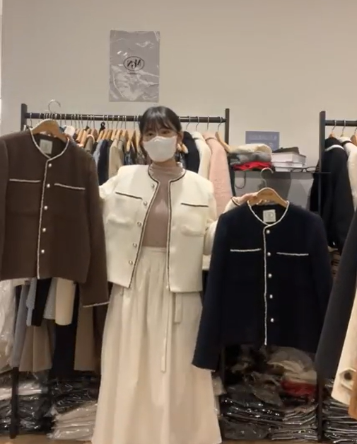 MN5104 80% wool撞色邊小圓領法式外套