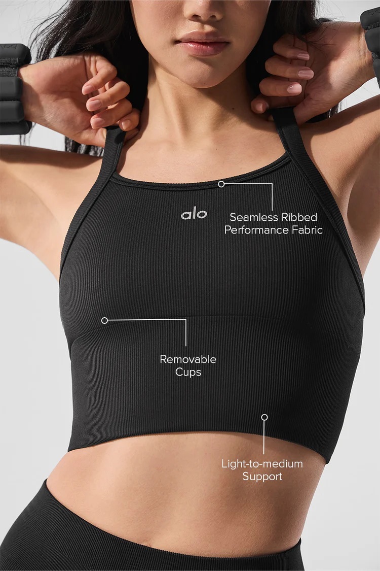 (預購) ALO 螺紋襯墊背心Seamless Ribbed Favorite Bra Tank