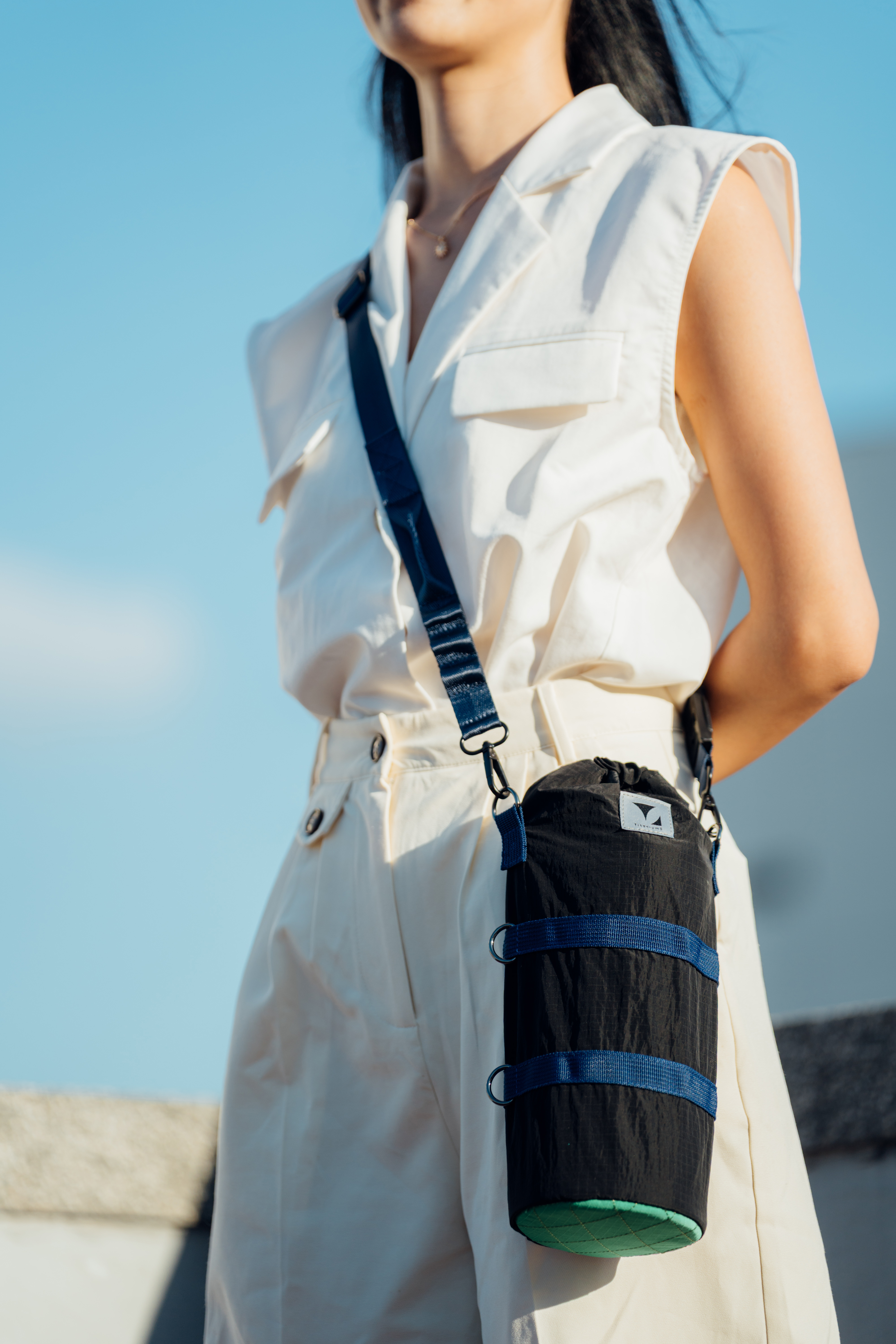 (長背帶)TiO跳跳繩僅繩無包)｜海軍藍背帶/磁吸調整背帶(長) ｜鈦造全系列杯款通用杯袋通用繩