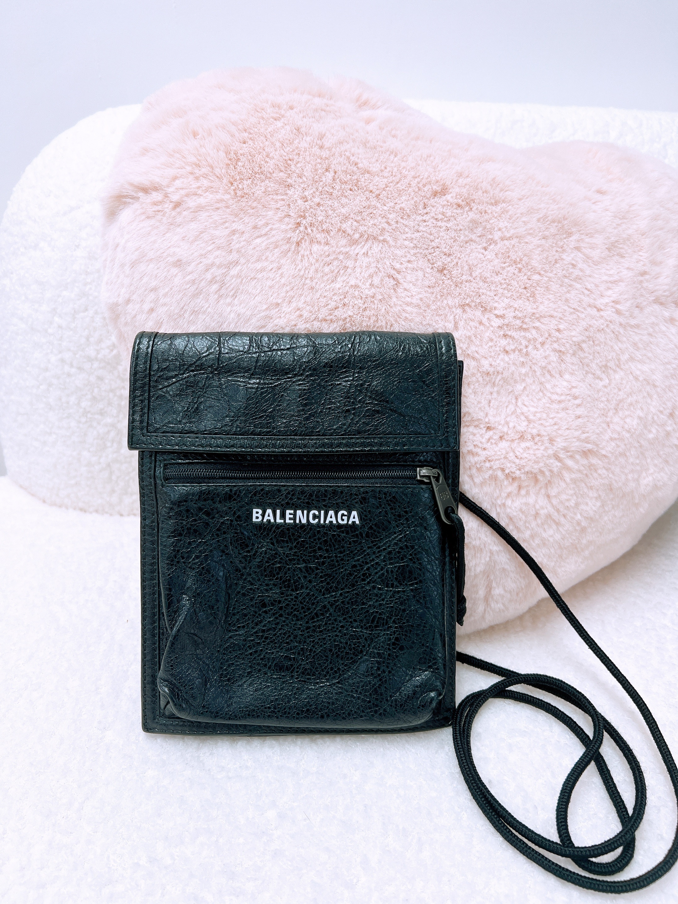 Balenciaga explorer phone holder/ pouch black