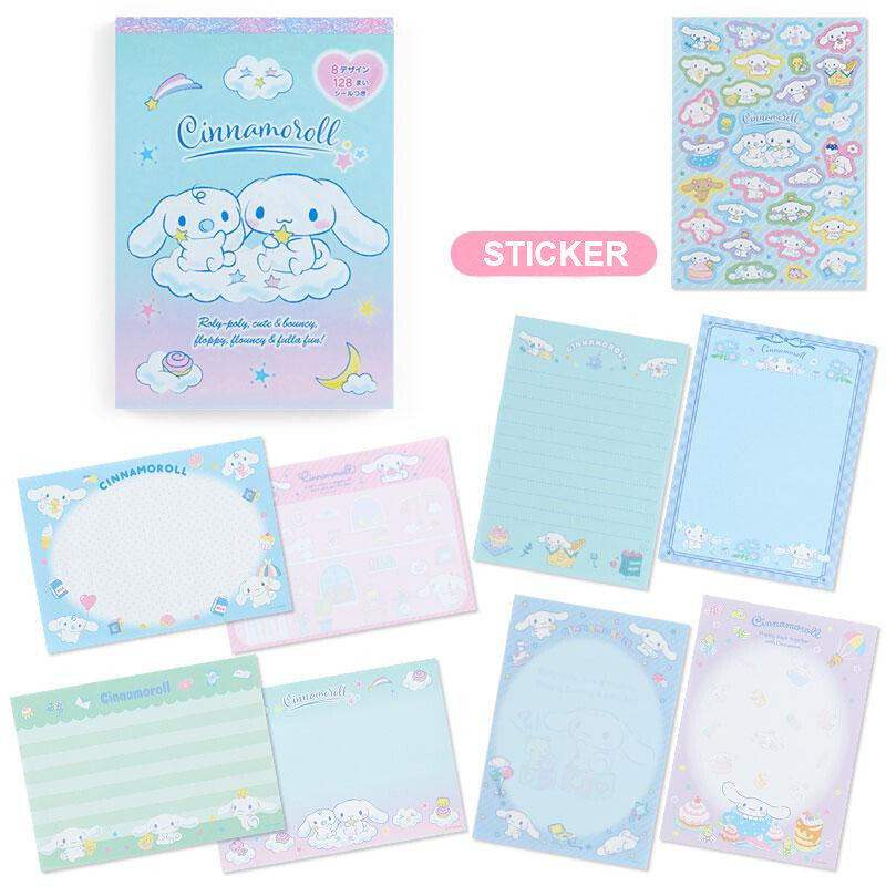 日本製 Sanrio 便條紙簿 8+1 附貼紙 (便條紙128張 貼紙30張)